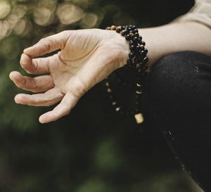 Hand in meditation pose