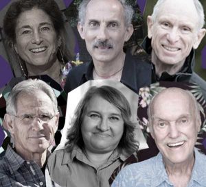 Montage of photos of Tara Brach, Jack Kornfield, Joseph Goldstein, Jon Kabat-Zinn, Sharon Salzberg and Ram Dass